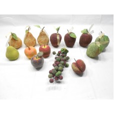 VINTAGE SUGARCOATED GLASS BEADED ARTIFICIAL FRUIT PEARS APPLES GRAPES   173417954267